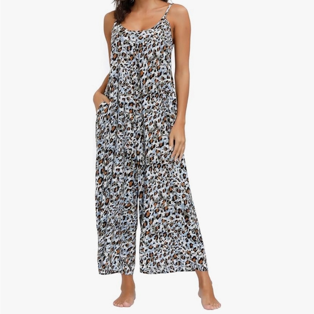 Sleeveless NWT Leopard Print Jumpsuit large Buenos Ninos